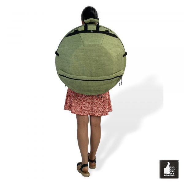 ST-H03 Handpan backpack • armored case • orthopedic back • bottom pocket • mesh pockets • light green sailcloth | EU