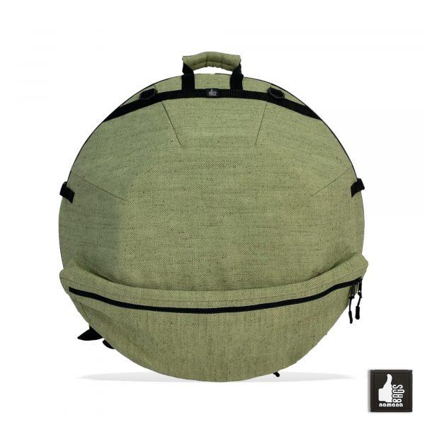 ST-H03 Handpan backpack • armored case • orthopedic back • bottom pocket • mesh pockets • light green sailcloth | EU