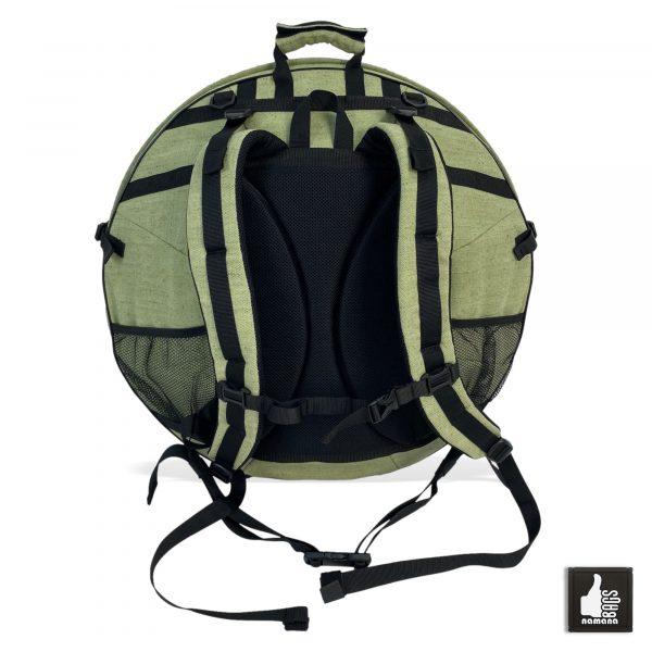 ST-H03 Handpan backpack • armored case • orthopedic back • bottom pocket • mesh pockets • light green sailcloth | EU