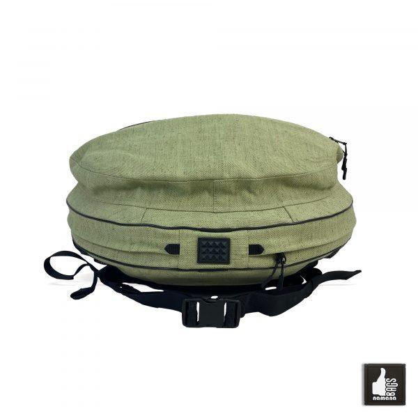 ST-H03 Handpan backpack • armored case • orthopedic back • bottom pocket • mesh pockets • light green sailcloth | EU