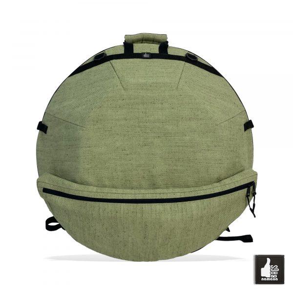 ST-H03 Handpan backpack • armored case • orthopedic back • bottom pocket • mesh pockets • light green sailcloth | EU