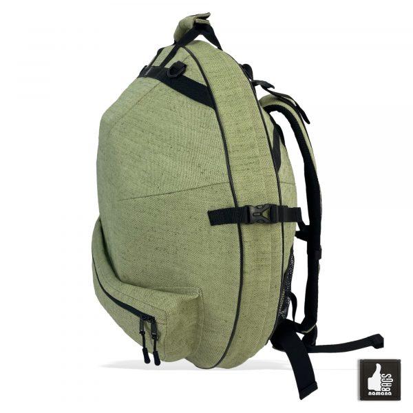 ST-H03 Handpan backpack • armored case • orthopedic back • bottom pocket • mesh pockets • light green sailcloth | EU