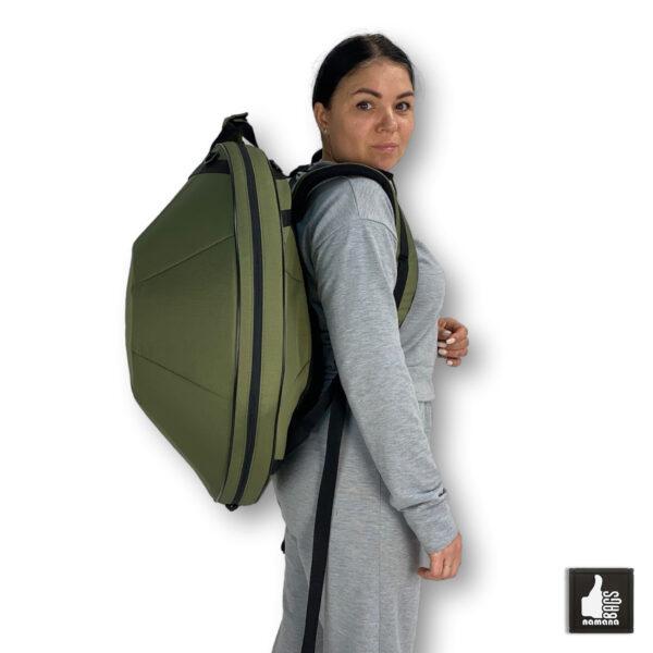 ST-H01-Panda+TOPsyn Handpan simple backpack • soft case • orthopedic back • olive green | EU