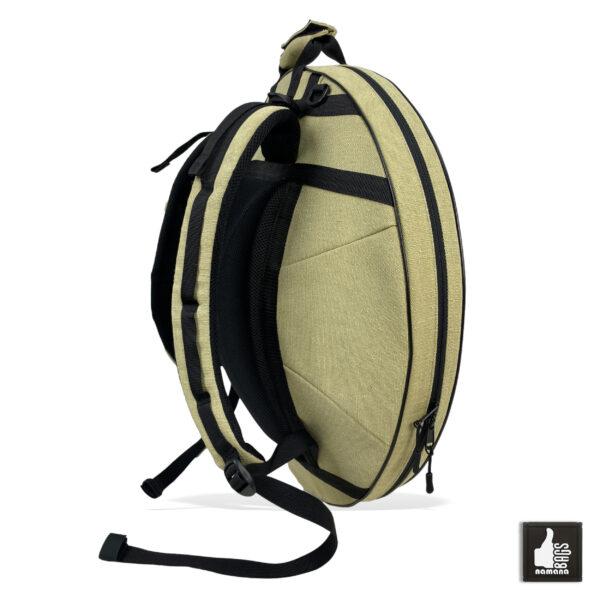 ST-H01-Panda+TOPsyn Handpan simple backpack • soft case • orthopedic back • natural sailcloth | EU