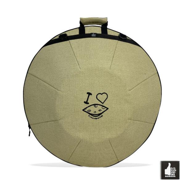 ST-H01-Panda+TOPsyn Handpan simple backpack • soft case • orthopedic back • natural sailcloth | EU