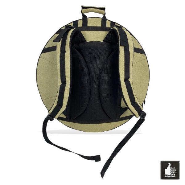 ST-H01-Panda+TOPsyn Handpan simple backpack • soft case • orthopedic back • natural sailcloth | EU