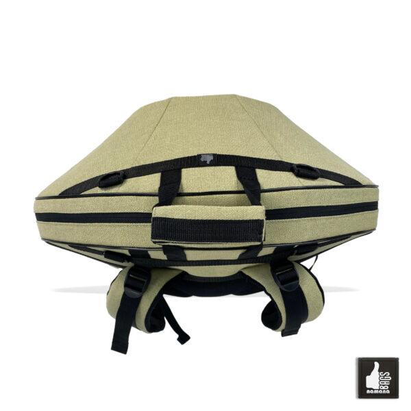 ST-H01-Panda+TOPsyn Handpan simple backpack • soft case • orthopedic back • natural sailcloth | EU