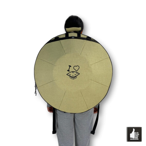 ST-H01-Panda+TOPsyn Handpan simple backpack • soft case • orthopedic back • natural sailcloth | EU