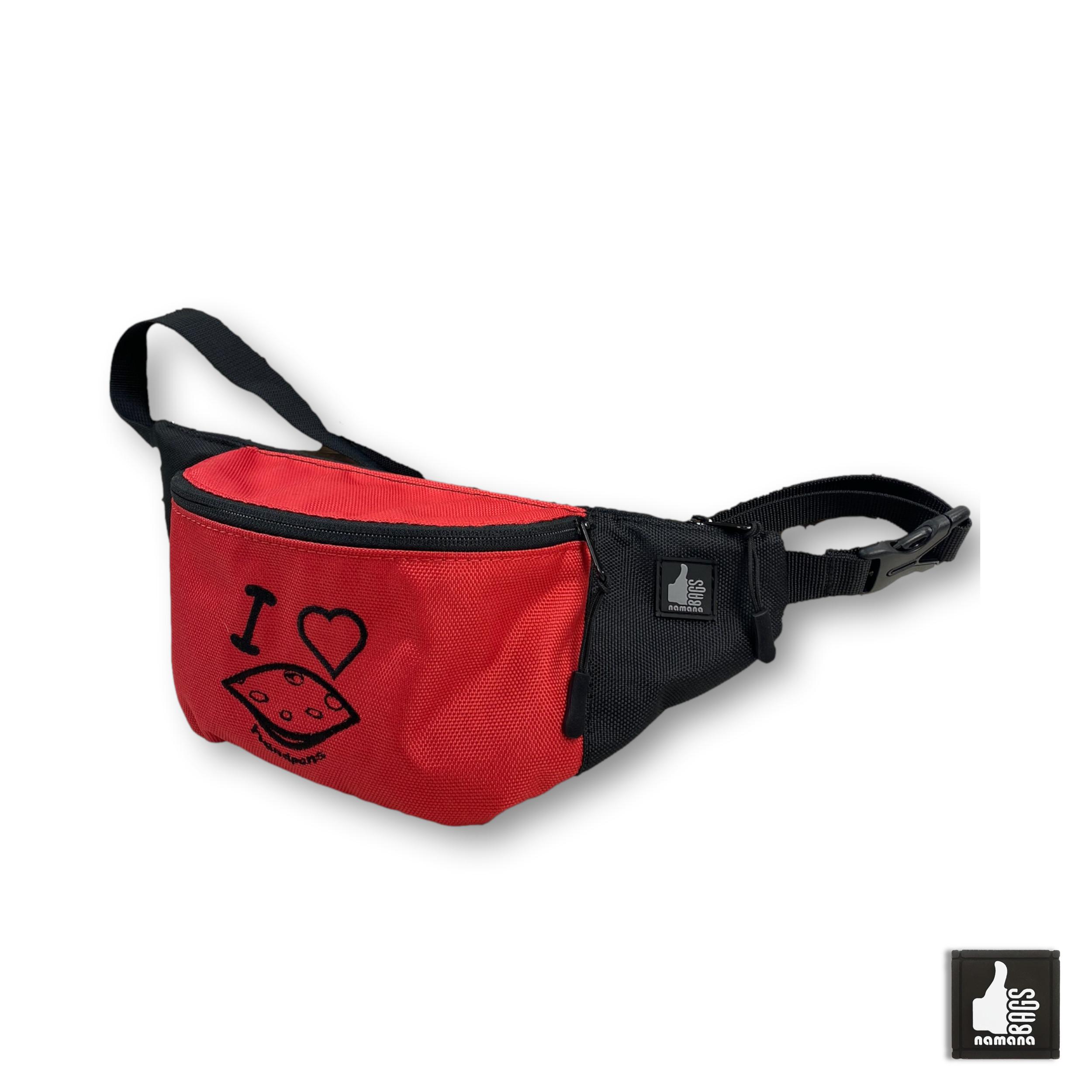 Travel-Banana • Universal Waist Bag • Belt Bag • Fanny Pack • Red-Black • I-Love-Handpan | EU
