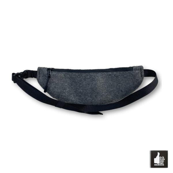 Travel-Banana • Universal Waist Bag • Belt Bag • Fanny Pack • Dark Grey Felt • I-Love-Handpan | EU