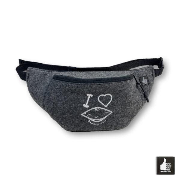 Travel-Banana • Universal Waist Bag • Belt Bag • Fanny Pack • Dark Grey Felt • I-Love-Handpan | EU