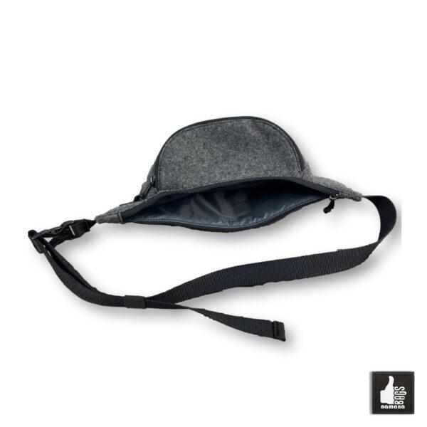 Travel-Banana • Universal Waist Bag • Belt Bag • Fanny Pack • Dark Grey Felt • I-Love-Handpan | EU
