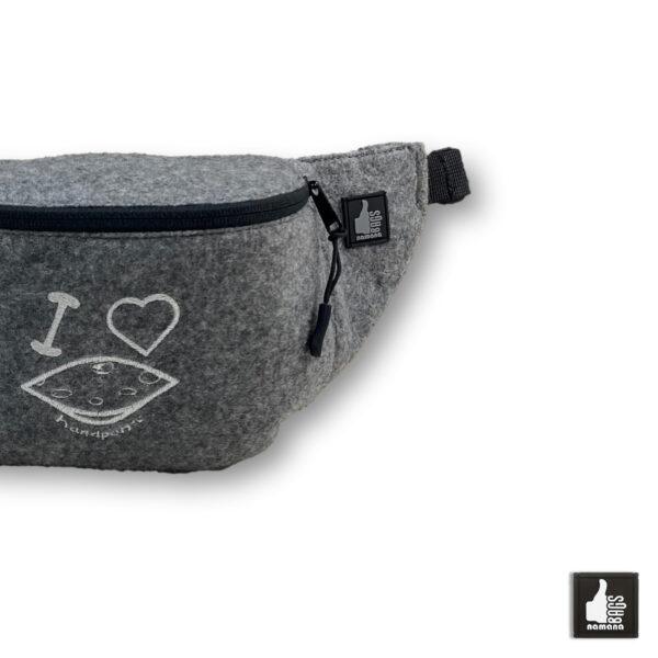 Travel-Banana • Universal Waist Bag • Belt Bag • Fanny Pack • Dark Grey Felt • I-Love-Handpan | EU
