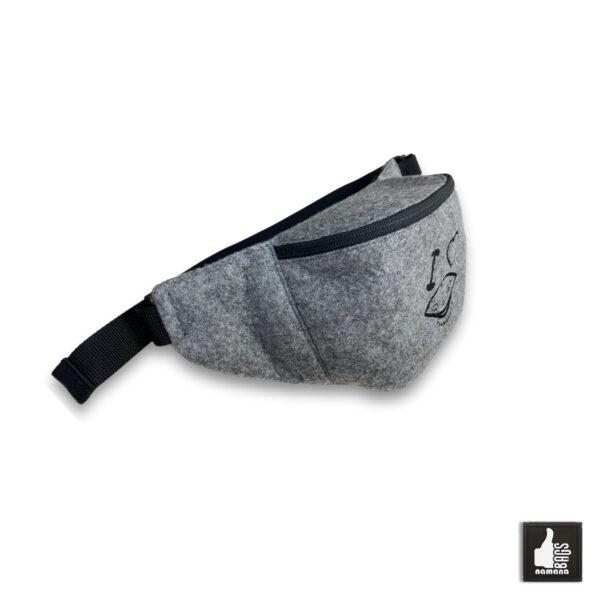 Travel-Banana • Universal Waist Bag • Belt Bag • Fanny Pack • Light Grey Felt • I-Love-Handpan | EU