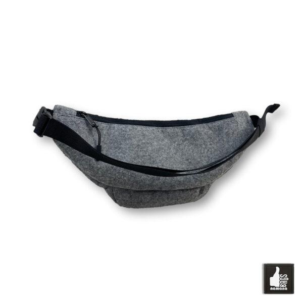 Travel-Banana • Universal Waist Bag • Belt Bag • Fanny Pack • Light Grey Felt • I-Love-Handpan | EU