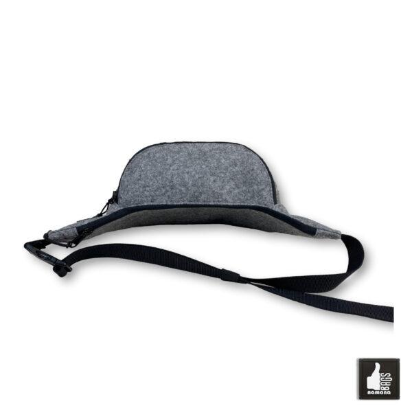 Travel-Banana • Universal Waist Bag • Belt Bag • Fanny Pack • Light Grey Felt • I-Love-Handpan | EU