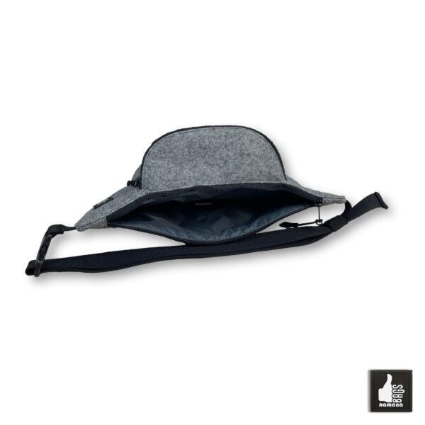 Travel-Banana • Universal Waist Bag • Belt Bag • Fanny Pack • Light Grey Felt • I-Love-Handpan | EU