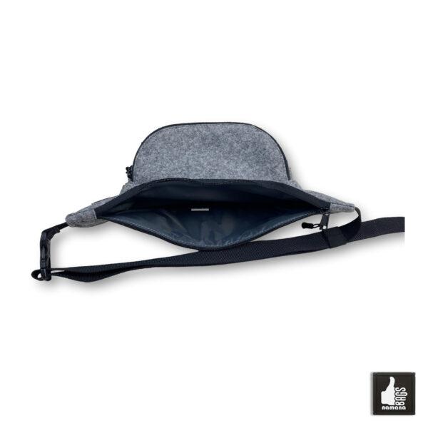 Travel-Banana • Universal Waist Bag • Belt Bag • Fanny Pack • Dark Grey Felt • I-Love-Handpan | EU