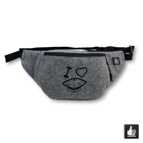 Travel-Banana • Universal Waist Bag • Belt Bag • Fanny Pack • Dark Grey Felt • I-Love-Handpan | EU