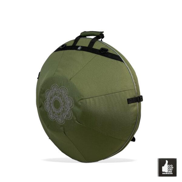 ST-H01+TOPsyn Handpan backpack • case • orthopedic back • olive • Mandala | EU