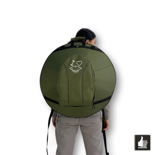 ST-H01-Panda+TOPsyn Handpan simple backpack • soft case • orthopedic back • main pocket • olive green | UA