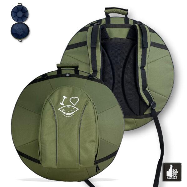 ST-H01-Panda+TOPsyn Handpan simple backpack • soft case • orthopedic back • main pocket • olive green | UA