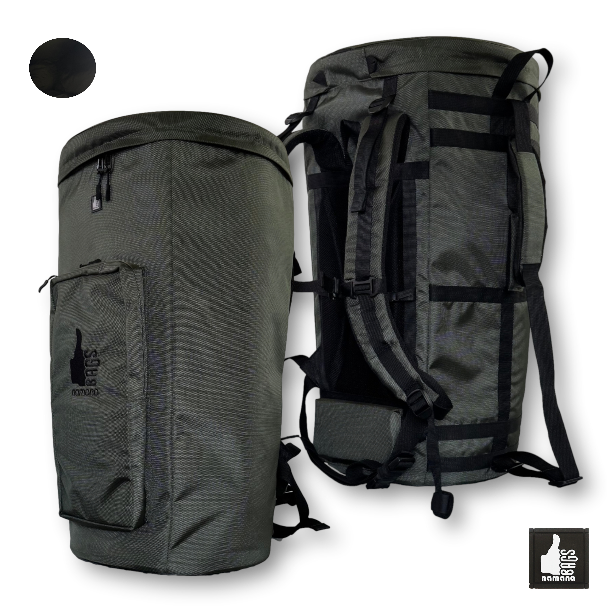ST-D02-BP Djembe backpack • case • orthopedic back • pocket • olive green • black | US