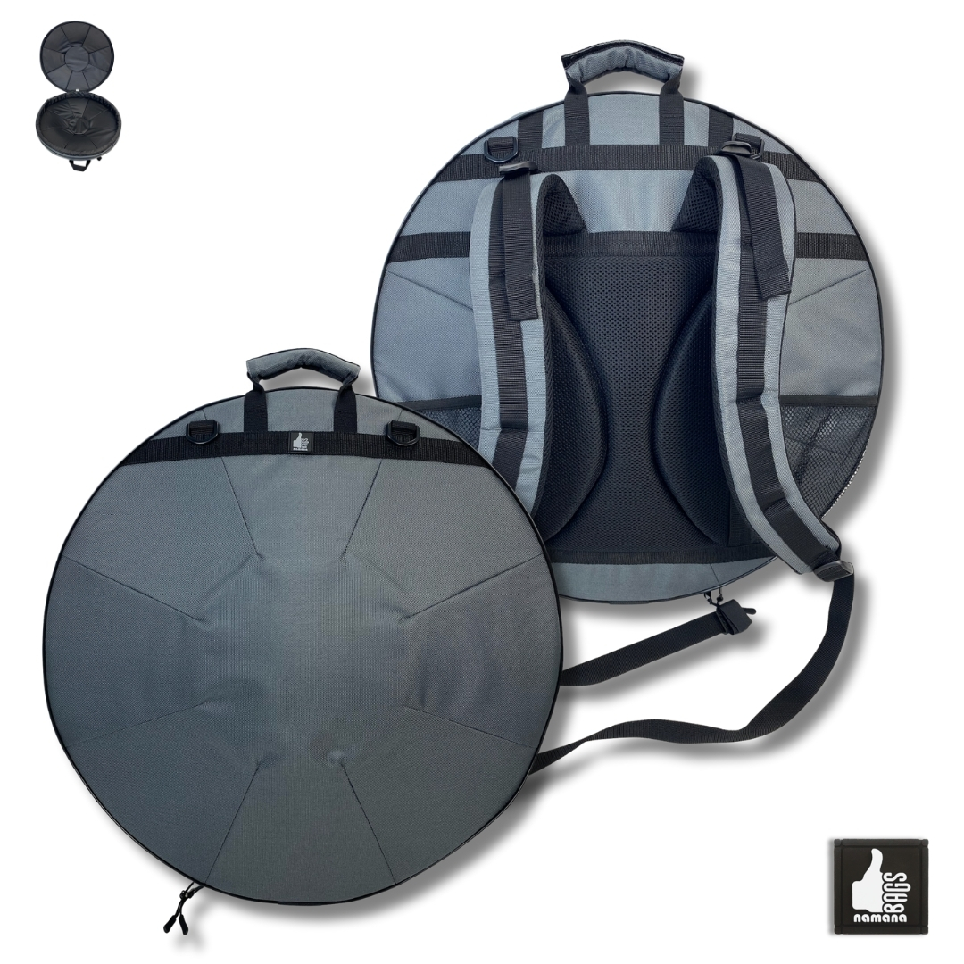 ST-H01-Panda Rav Drum simple backpack • soft case • orthopedic back • mesh pocket • grey | UA